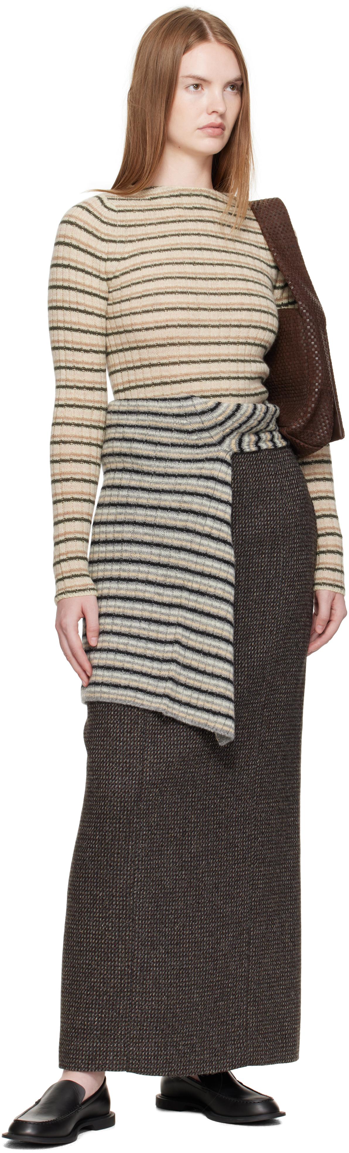 AURALEE シェトランドウール カシミヤ ボートネックセーター ベージュ AURALEE シェトランドウール カシミヤ ボートネックセーター ベージュ