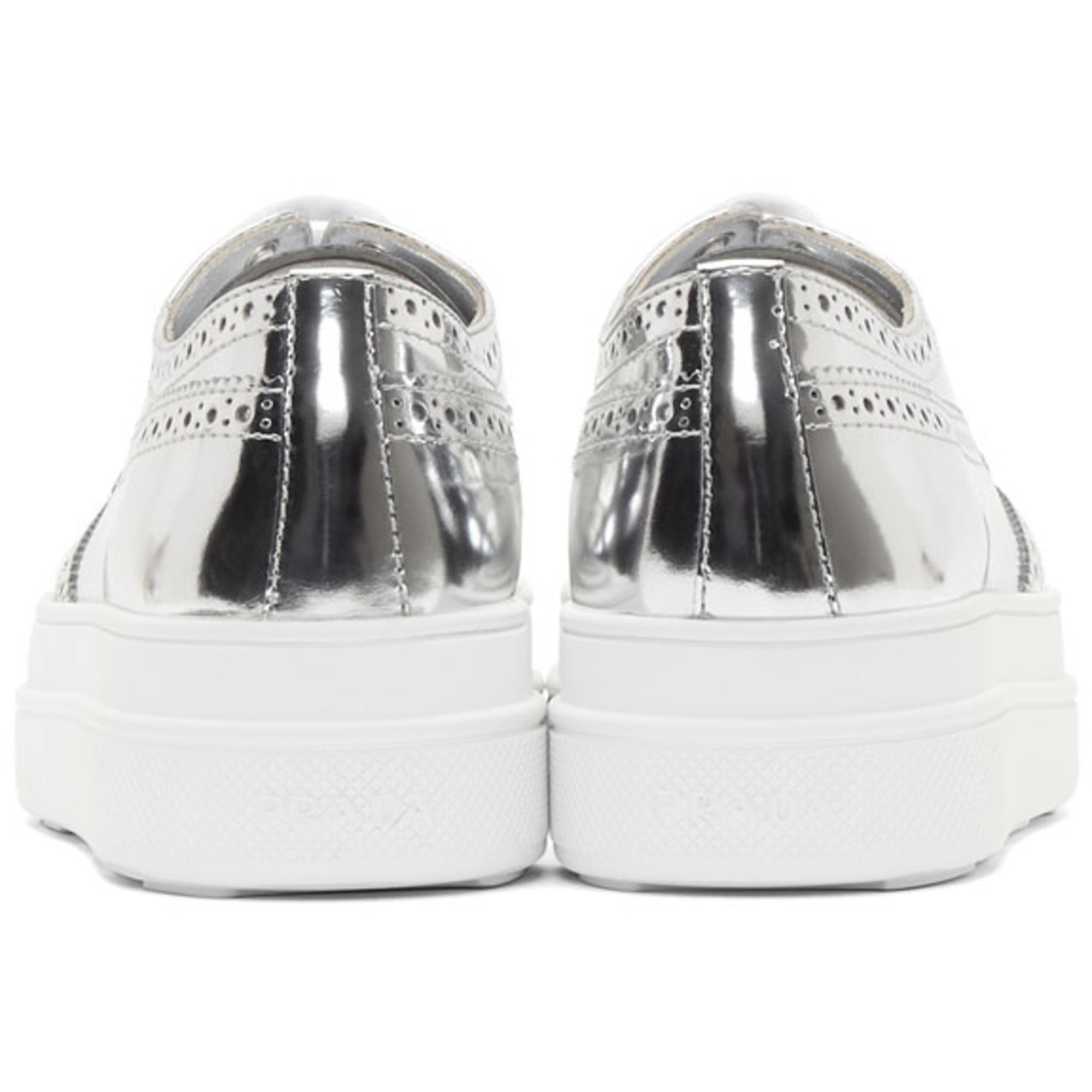 Prada silver top platform shoes