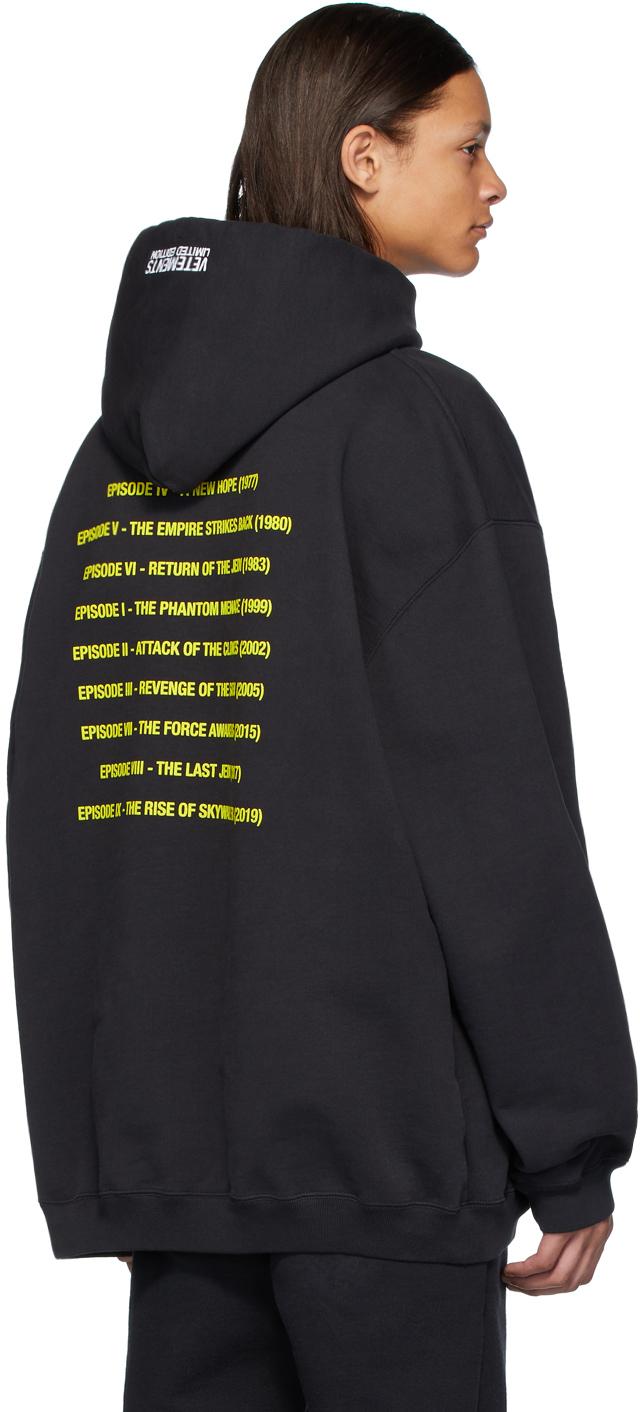 Vetements Star Wars Edition Episodes Hoodie in Black for Men Vetements Star Wars Edition Episodes Hoodie in Black for Men