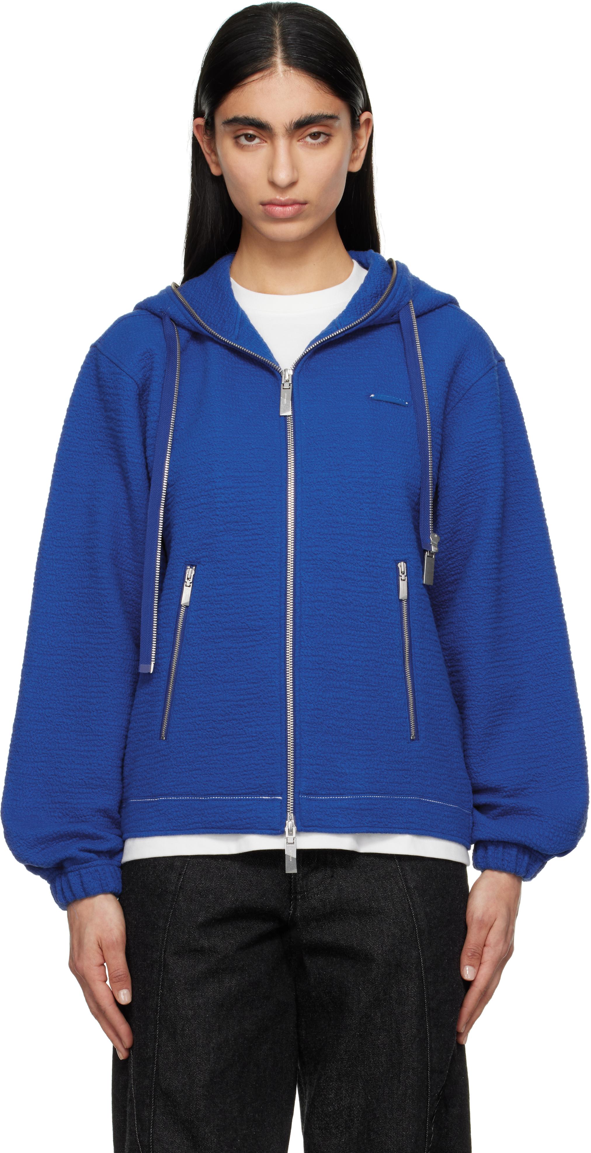 【ADERERROR】 Realce Hoodie Zip-Up Product. 31★ Ader Error Blue Realce Product. 31 Zip-up Hoodie | ModeSens