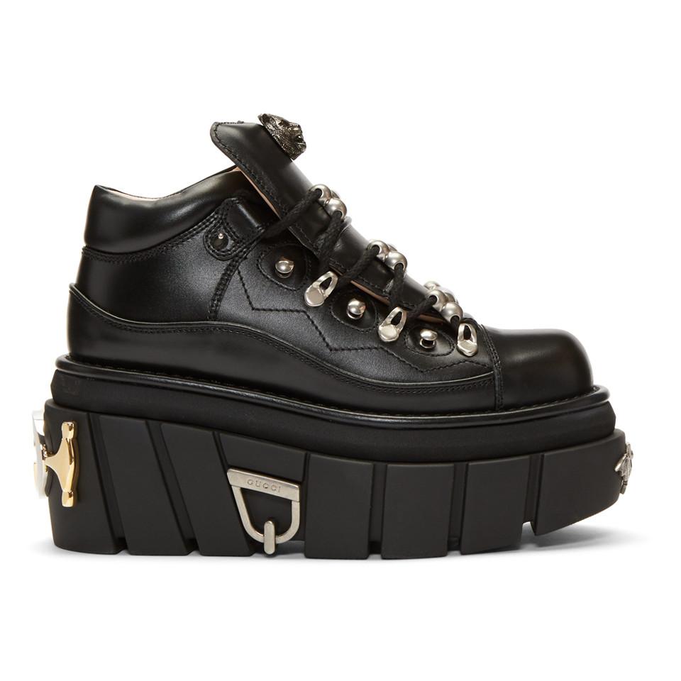 Gucci Black Koire Platform Boots - Lyst