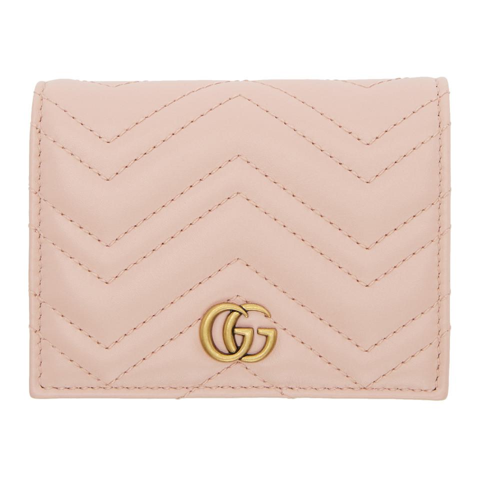 gucci pink small gg marmont wallet