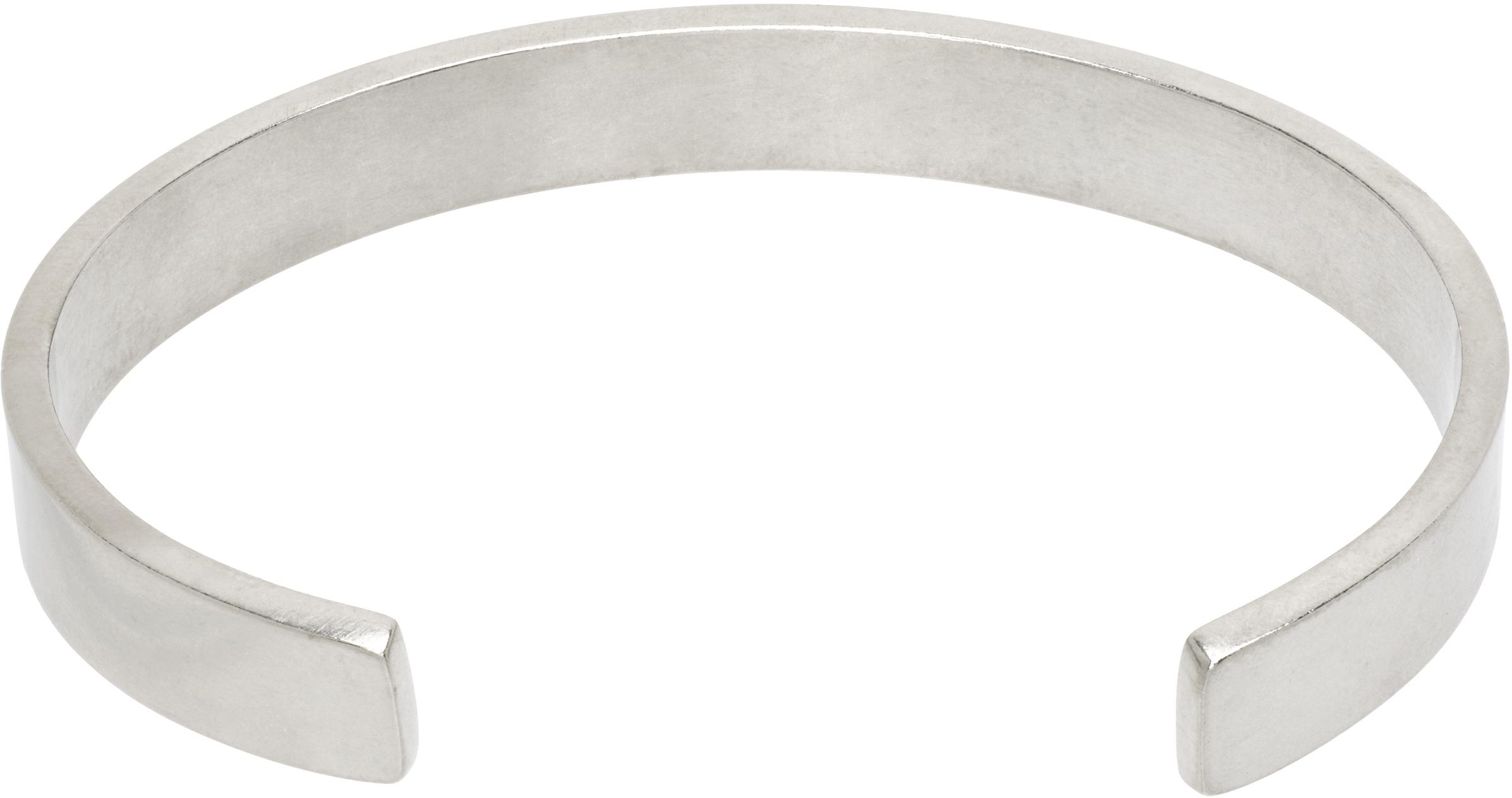 【Maison Margiela】Logo Bracelet - Palladio Burrattato Flipped Logo Bracelet - Palladio Burattato – Feature