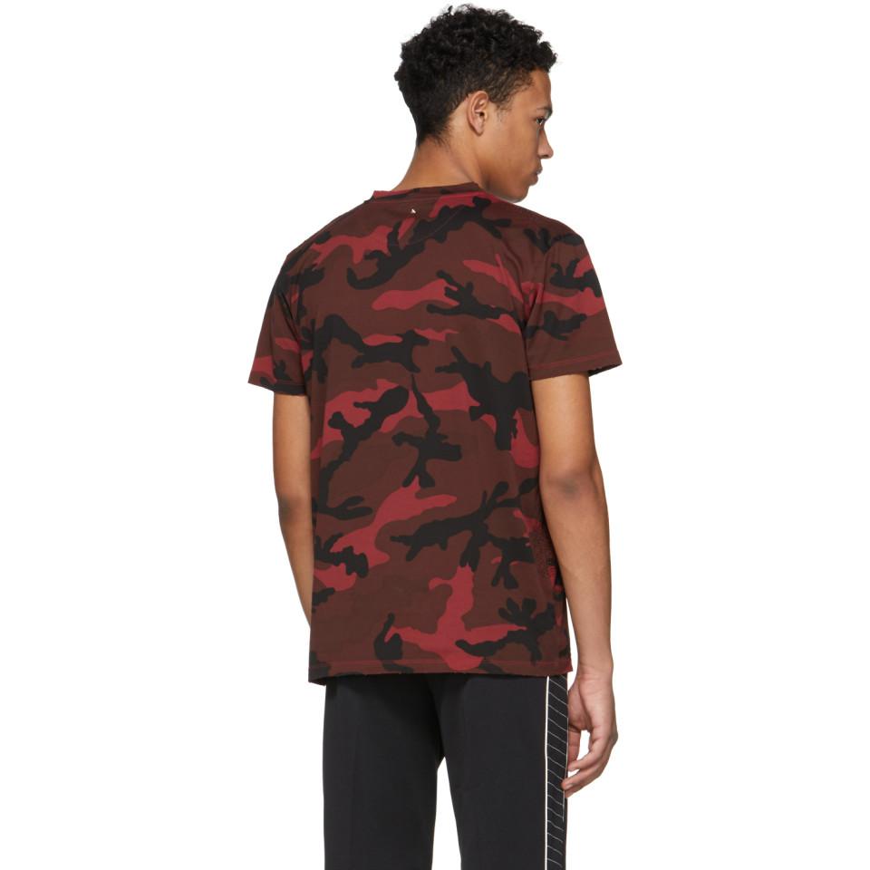 valentino red camo t shirt