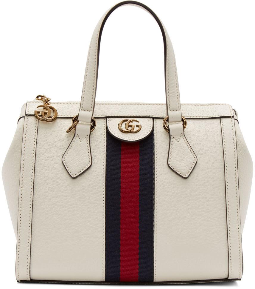 Gucci Ophidia Small Tote Bag in White | Lyst