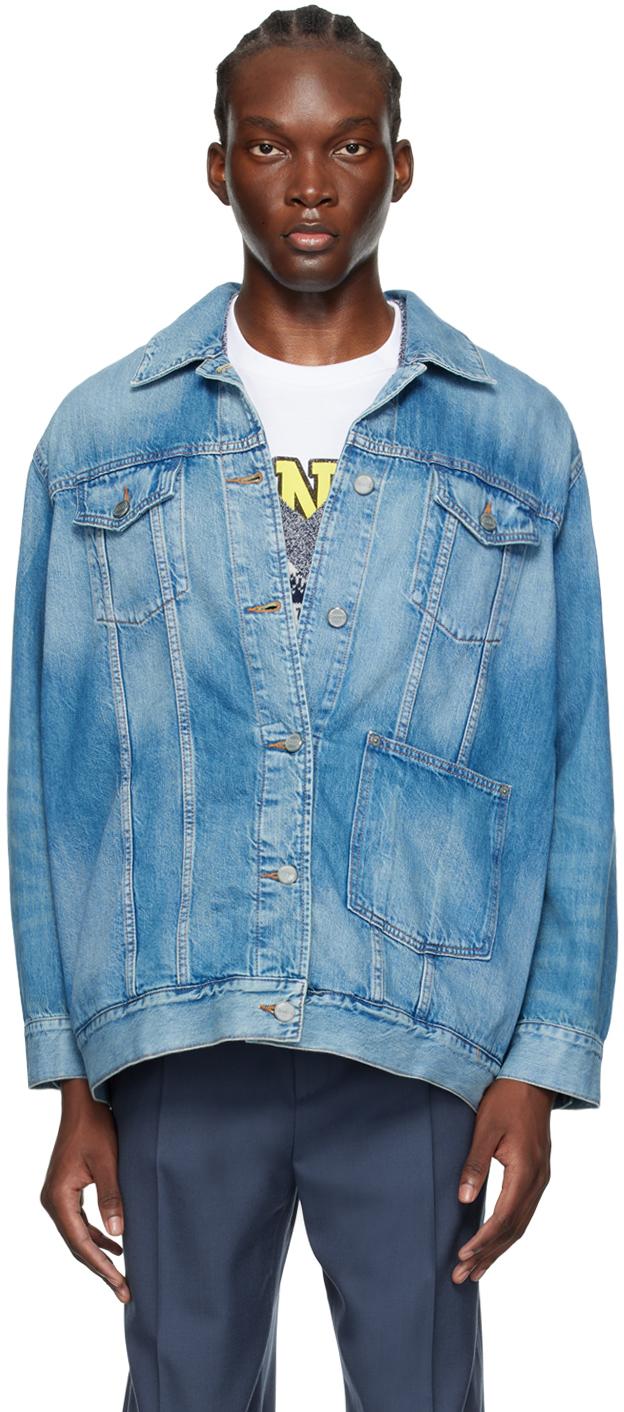 Ganni Oversized Denim Jacket in Blue for Men Lyst Canada