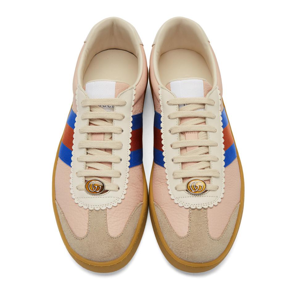 Gucci Leather Pink And Beige G74 Sneakers for Men - Lyst