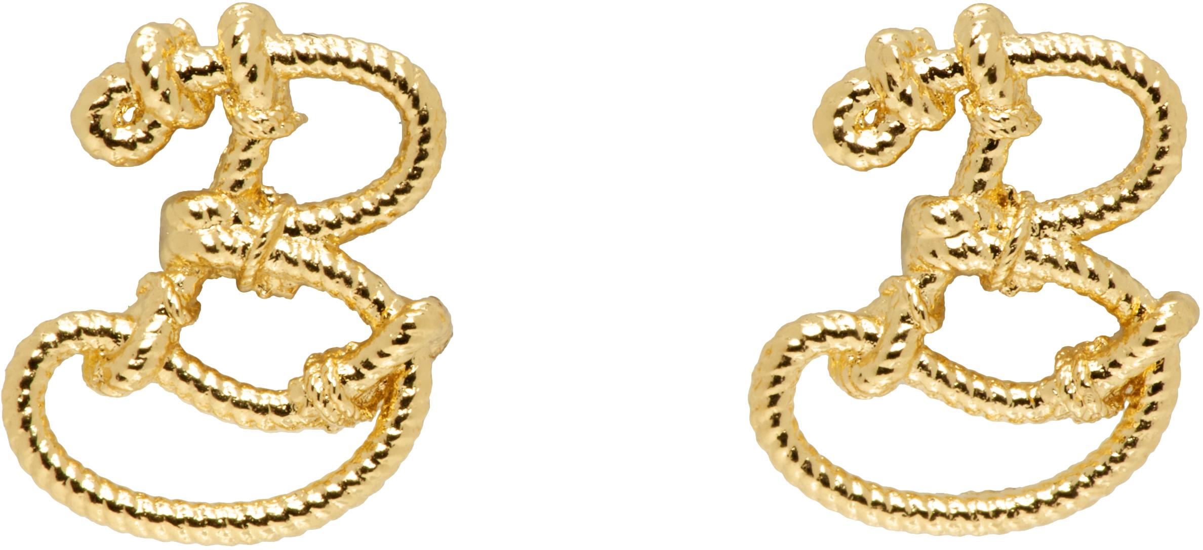 Burberry ゴールド Small Nautical Knot スタッドピアス
