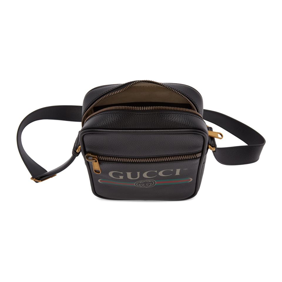 Auth Vintage Gucci Cross Body Black MOnoGram Md in ITaly Leather Purse Bag