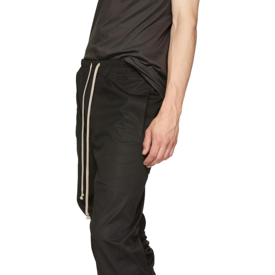 Rick Owens Black Drawstring Astaires Trousers for Men | Lyst