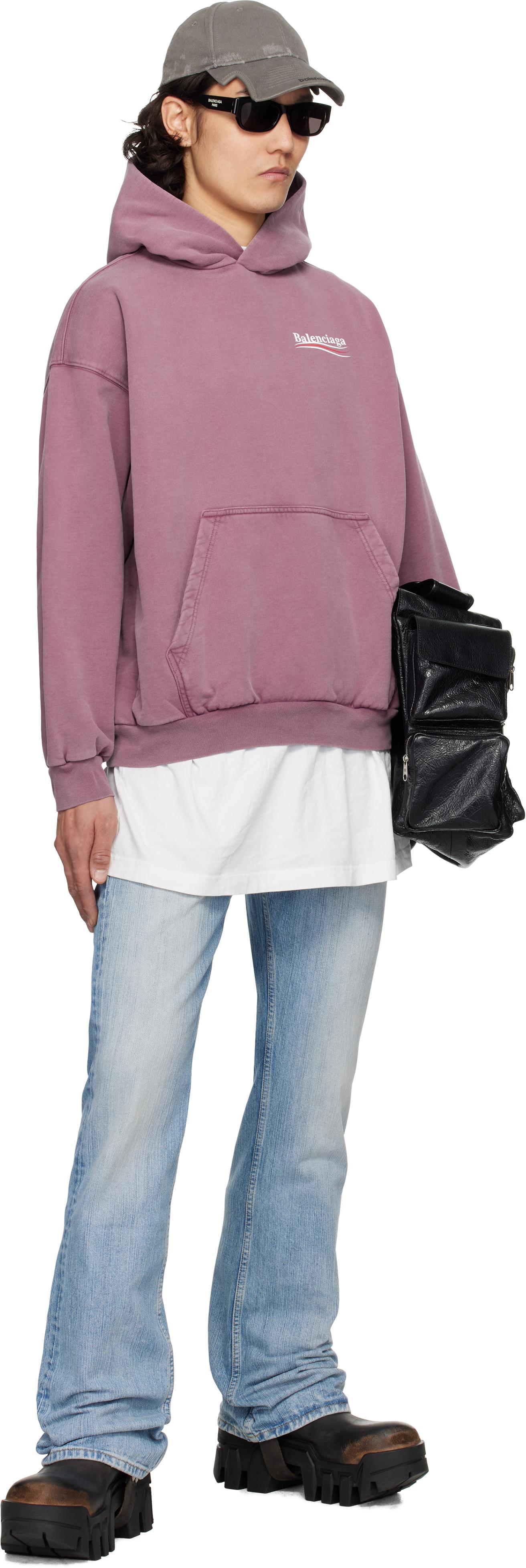 【BALENCIAGA】パープル Political Campaign フーディ メンズ Balenciaga パープル Political Campaign フーディ