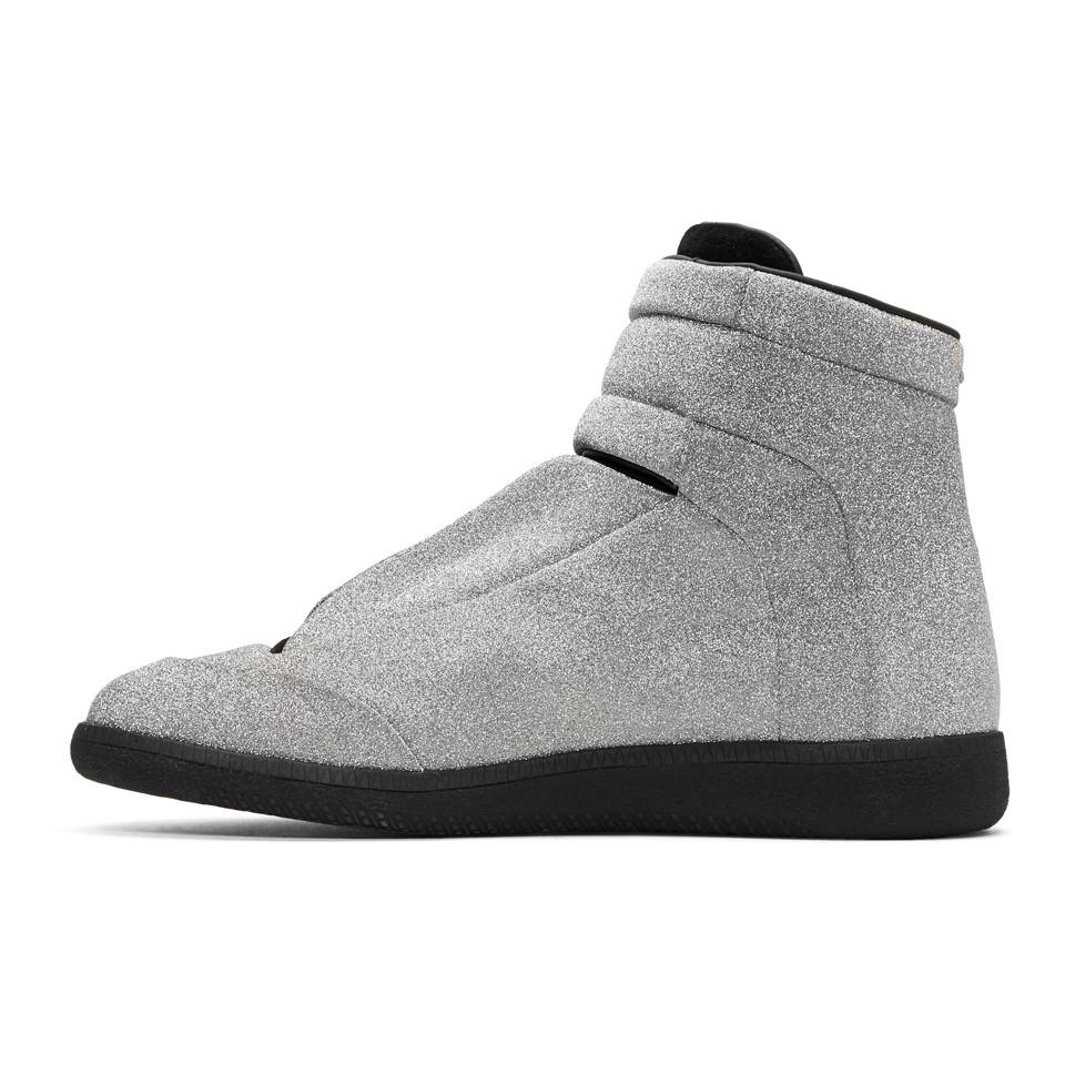 Maison Margiela Silver Glitter Future High-top Sneakers in Metallic for Men |