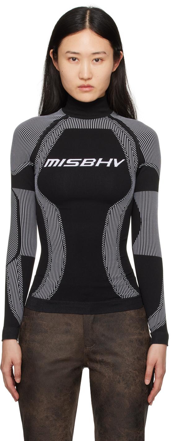 【関税込み】MISBHV ブラック モノグラム 長袖トップス MISBHV Monogram zip-up Jersey | Black | FARFETCH
