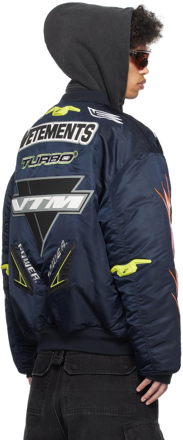 Vetements Alpha Industries Edition Racing Bomber Jacket in Blue