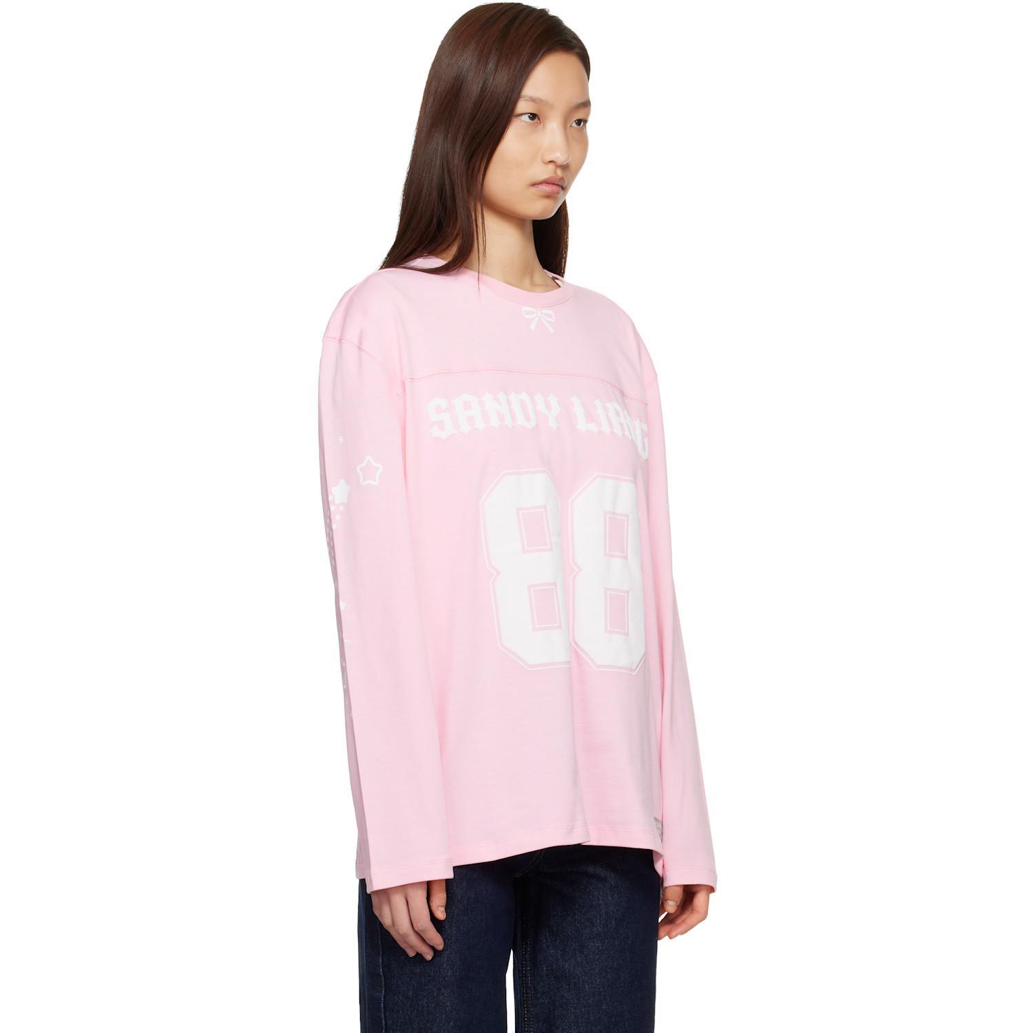 Sandy Liang Princeton Long Sleeve T-Shirt in Pink | Lyst