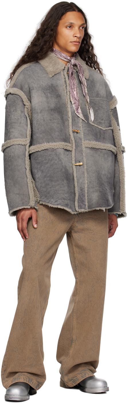 【半額以下セール】Acne Studiosスプレーブーツ シルバーグレー　アクネ acne-GREY-Sprayed-Leather-