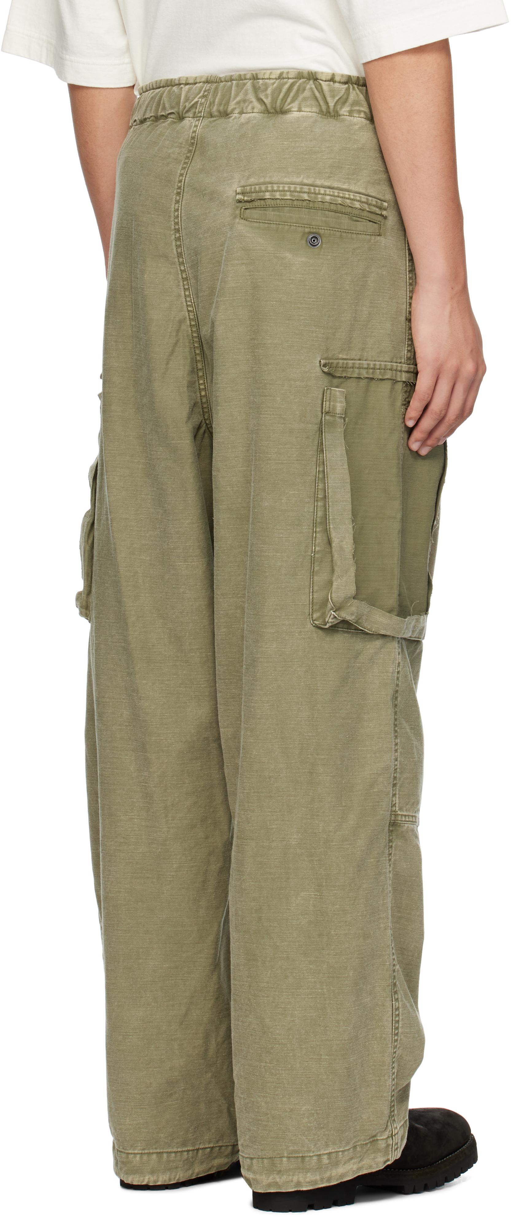 Maison MIHARA YASUHIRO サテン カーゴパンツ カーキ Maison Mihara