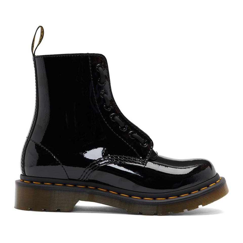 Dr. Martens Black Patent 1460 Pascal Front Zip Boots | Lyst