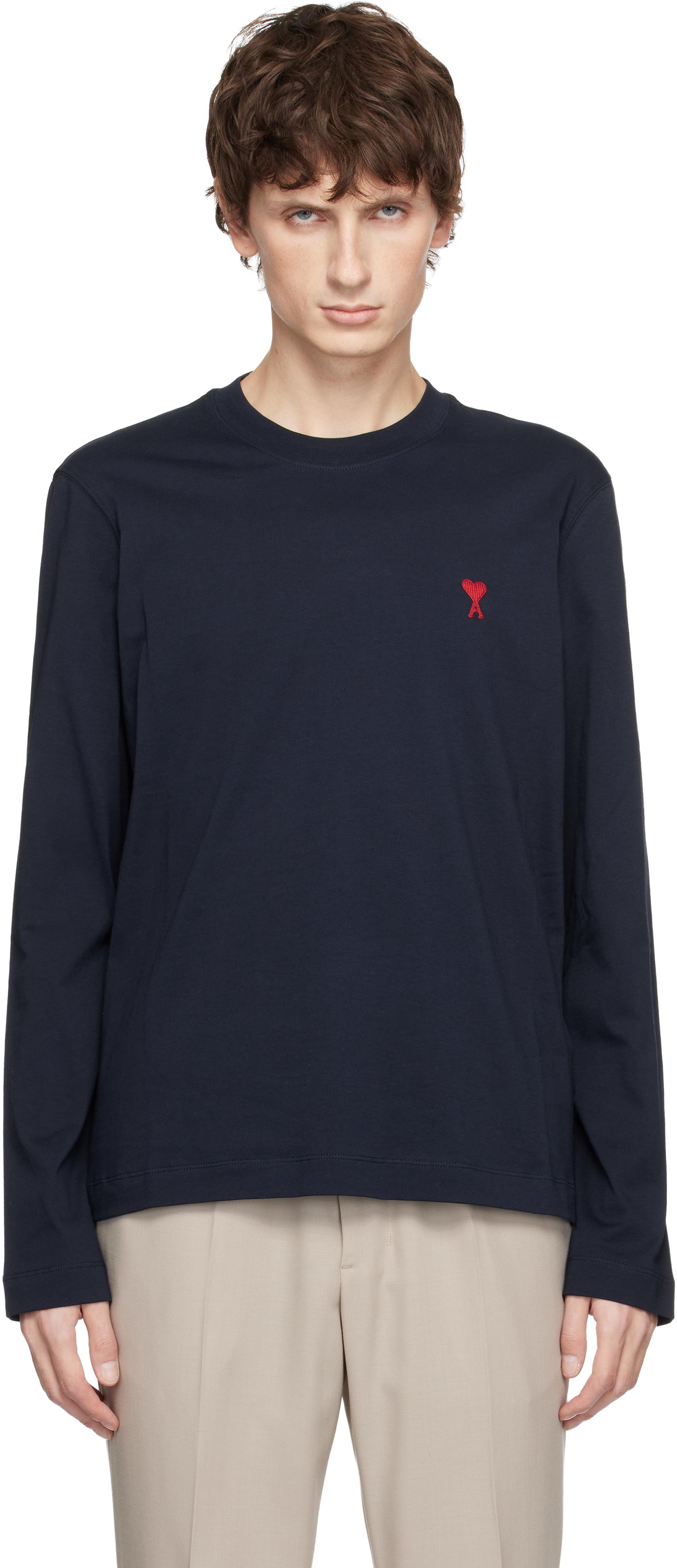 メンズ Ami Paris ネイビー Ami De Coeur コットン Tシャツ ブルー | Lyst