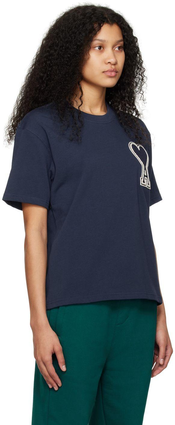 Ami Paris Ssense Exclusive Navy Ami De Cœur T-shirt in Blue