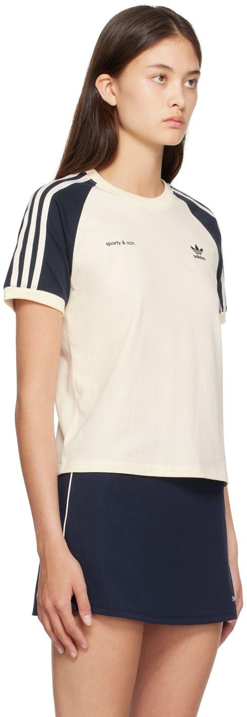 Sporty & Rich Off-white & Navy Adidas Originals Edition T