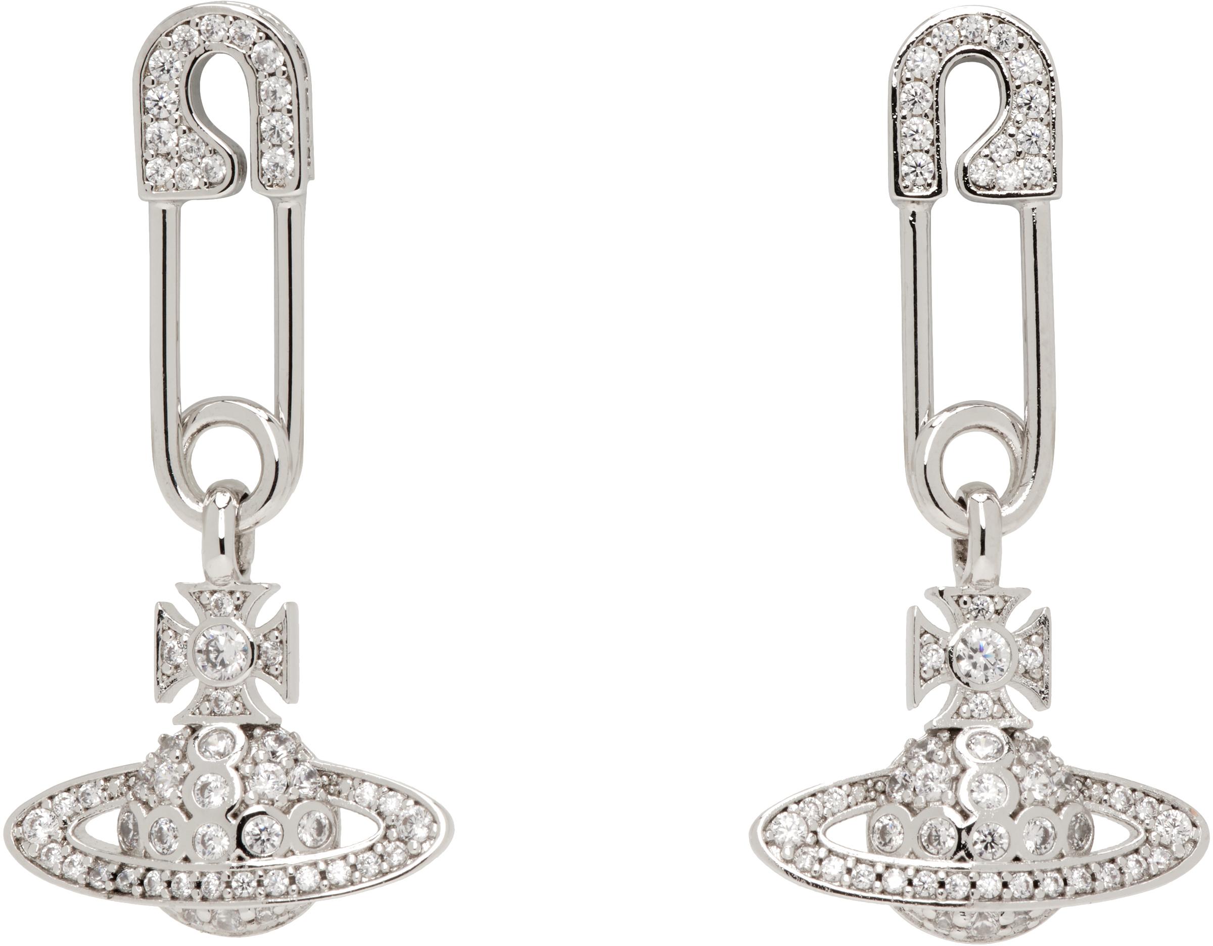 Vivienne Westwood レディース ブラック シルバー Lucrece ピアス 