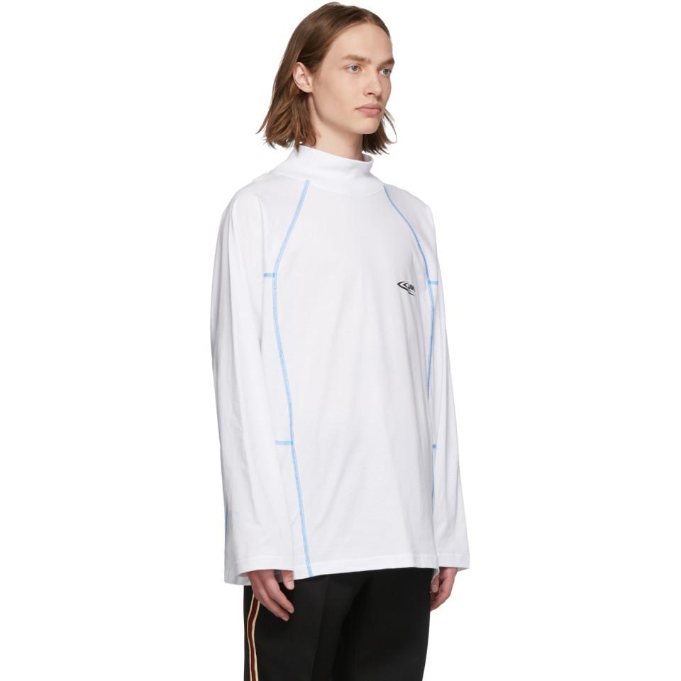 Download CALVIN KLEIN 205W39NYC Cotton White Scuba Mock Neck Long ...