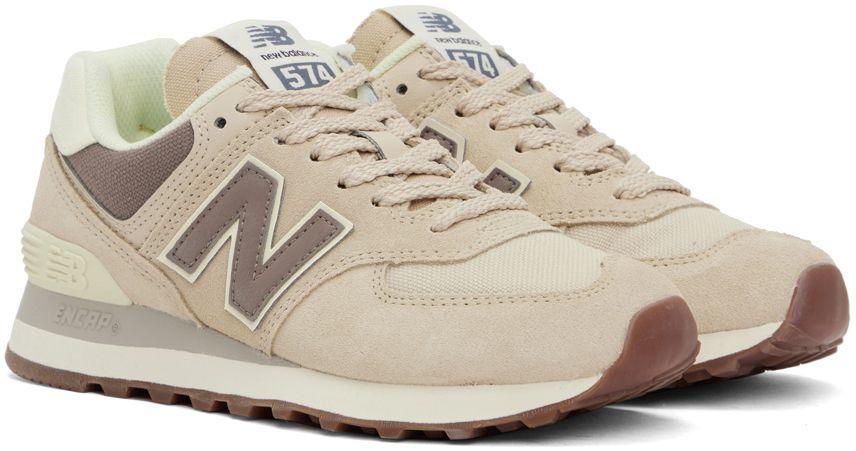 New Balance Beige & Brown 574 Sneakers in Black | Lyst