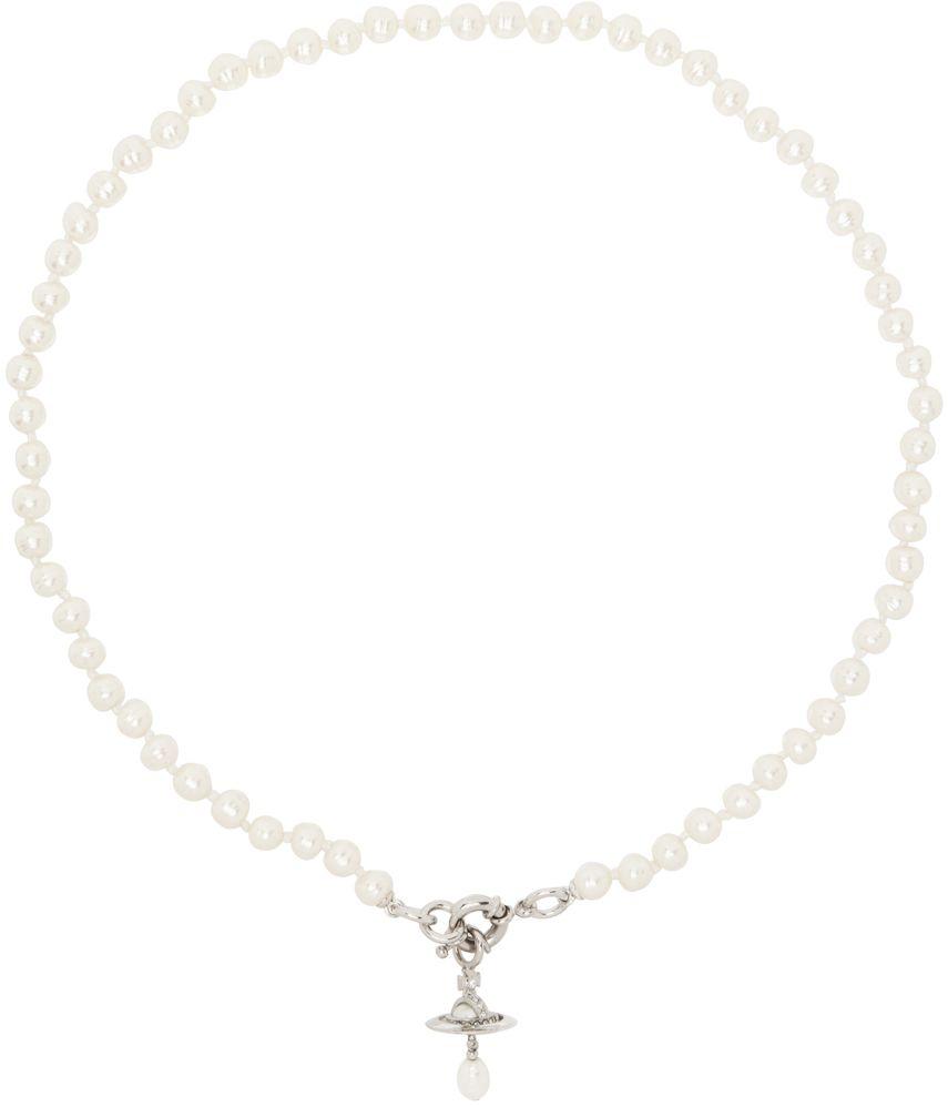 Vivienne Westwood White Pearl Aleksa Necklace for Men | Lyst