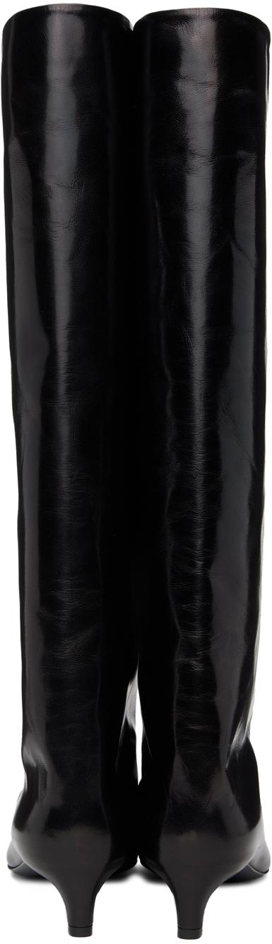 Jil Sander レディース ブラック ポインテッドトゥ ロングブーツ ブーツ