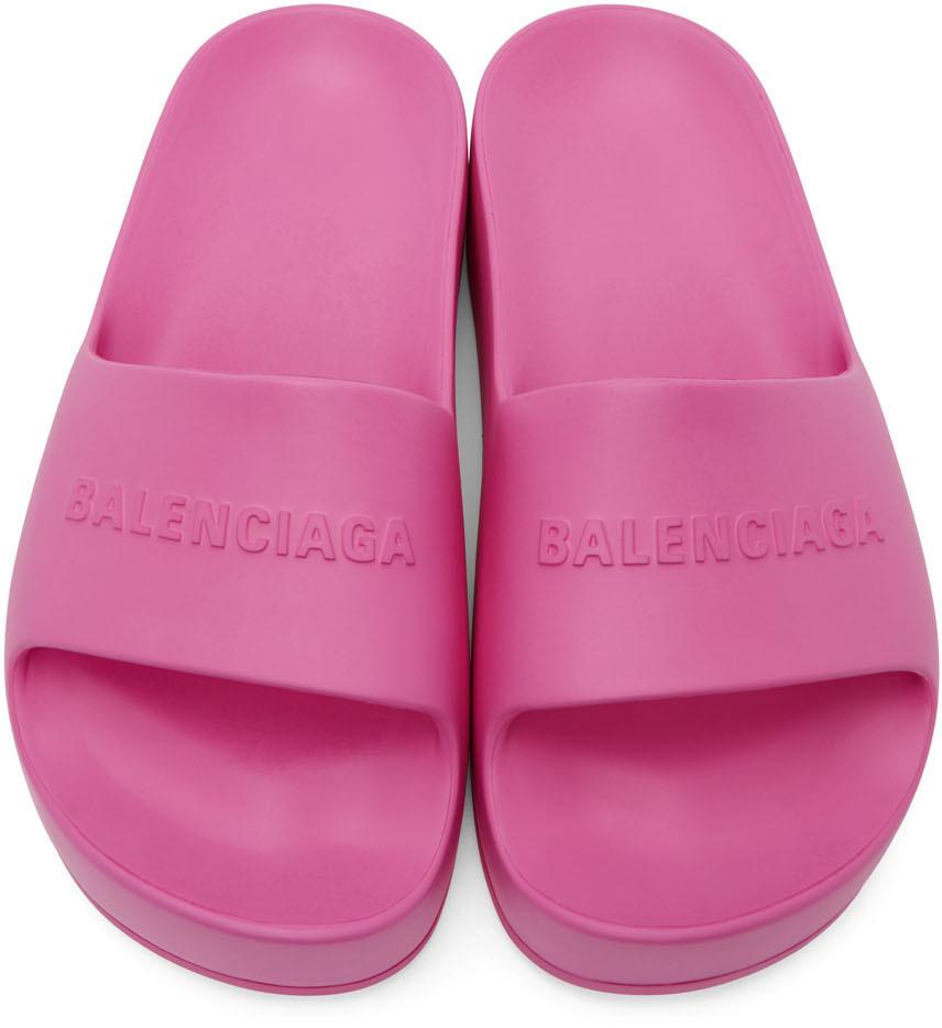 Balenciaga Pink Chunky Platform Sandals in Black | Lyst