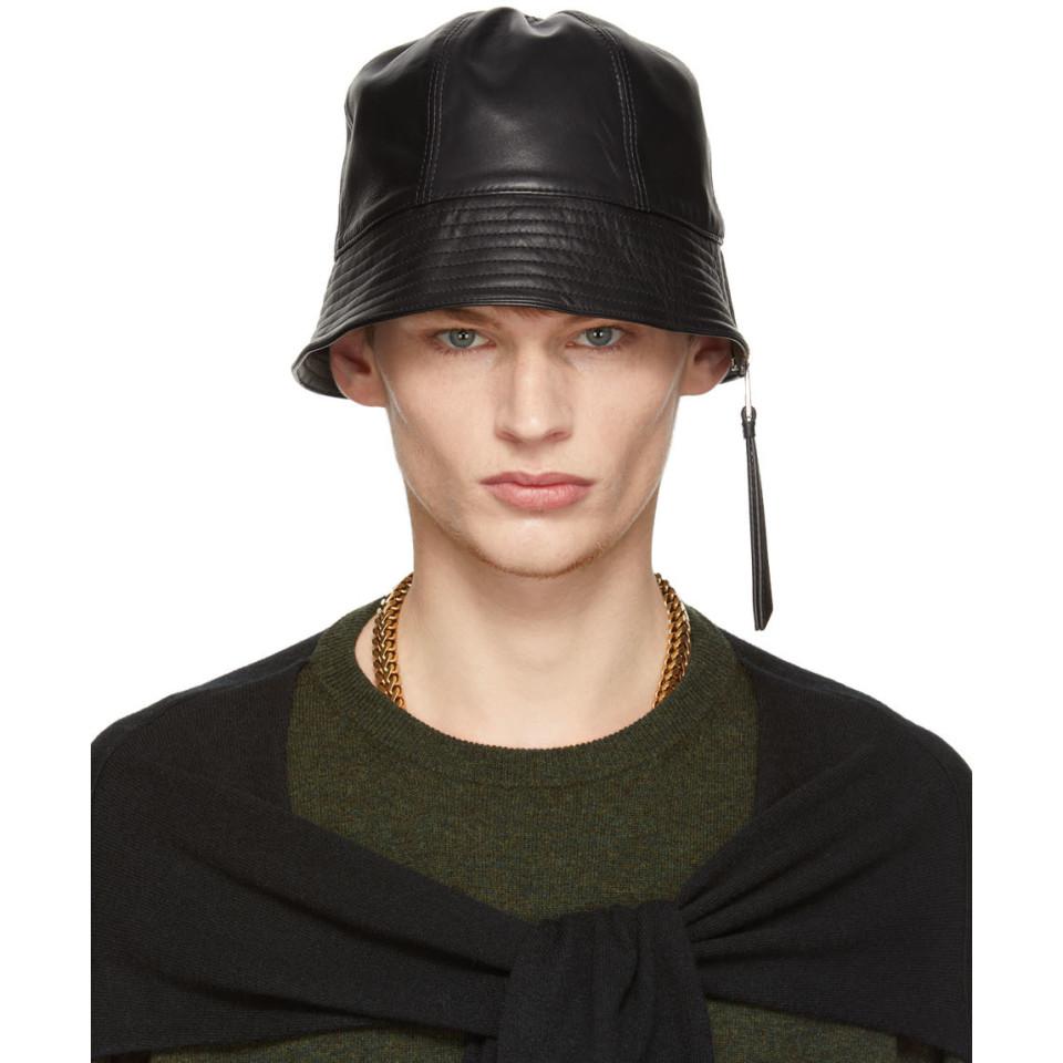 Womens Mens Accessories Mens Hats Loewe Reversible Logo-jacquard Cotton-blend And Shell Bucket Hat in Black 