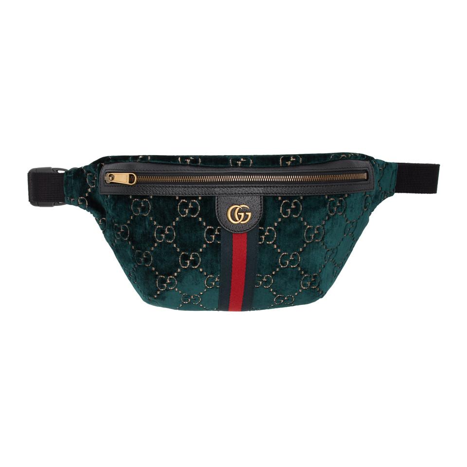 Gucci GG Velvet Belt Bag in Blue for Men | Lyst
