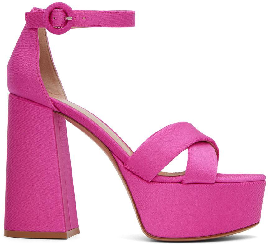 Gianvito Rossi Sheridan Heeled Sandals in Pink | Lyst