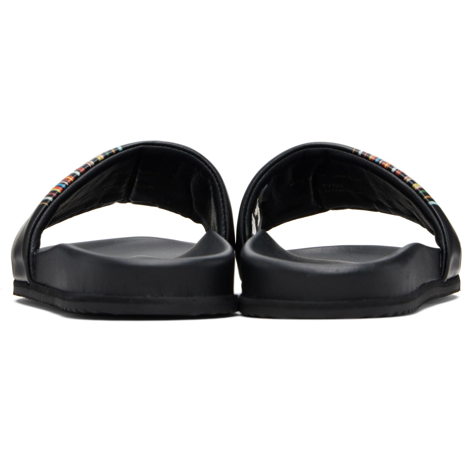 Paul Smith Black Slide Sandal with Striped Accent Black  main image 2