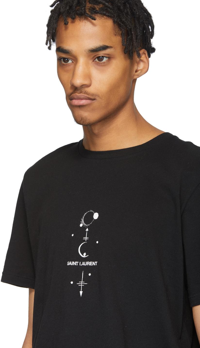 Saint Laurent Cotton Black Mystique Print T-shirt for Men - Lyst