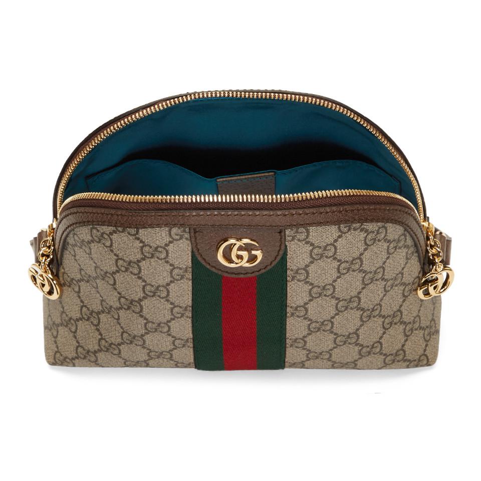 Gucci Canvas Beige Small GG Supreme Ophidia Bag in Natural - Lyst