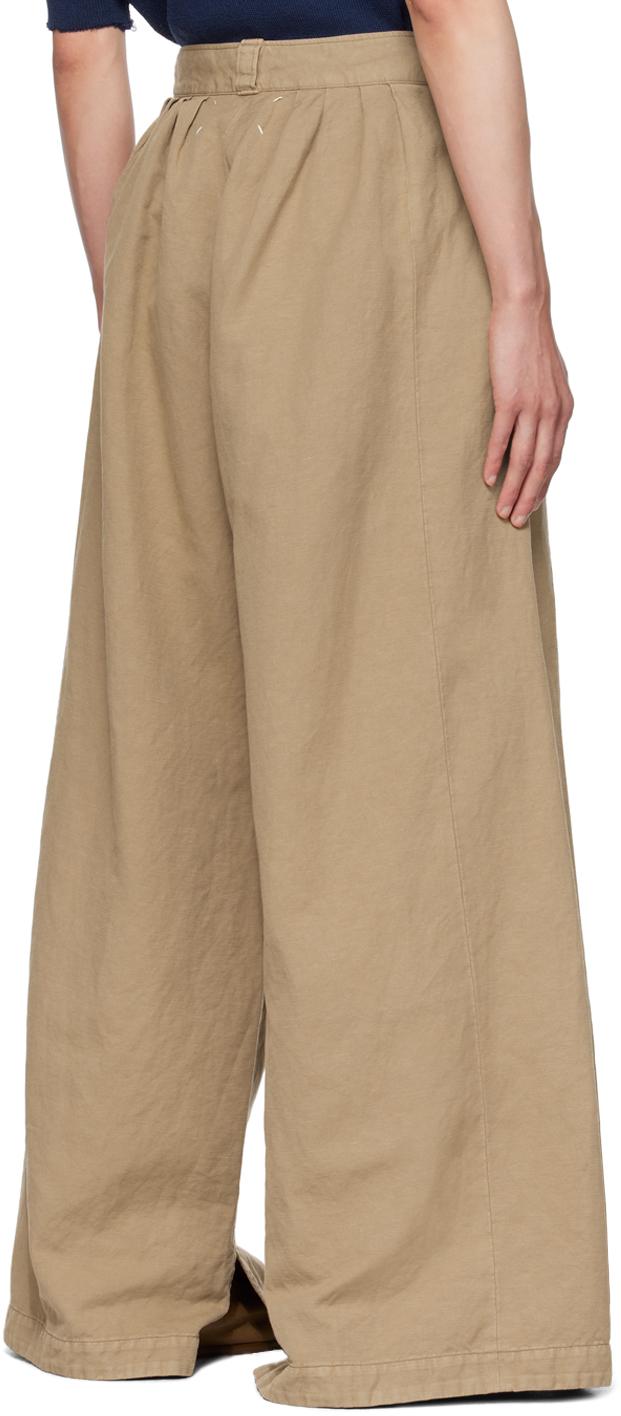 Maison Margiela ウール混タックパンツ | enrumbaong.pe