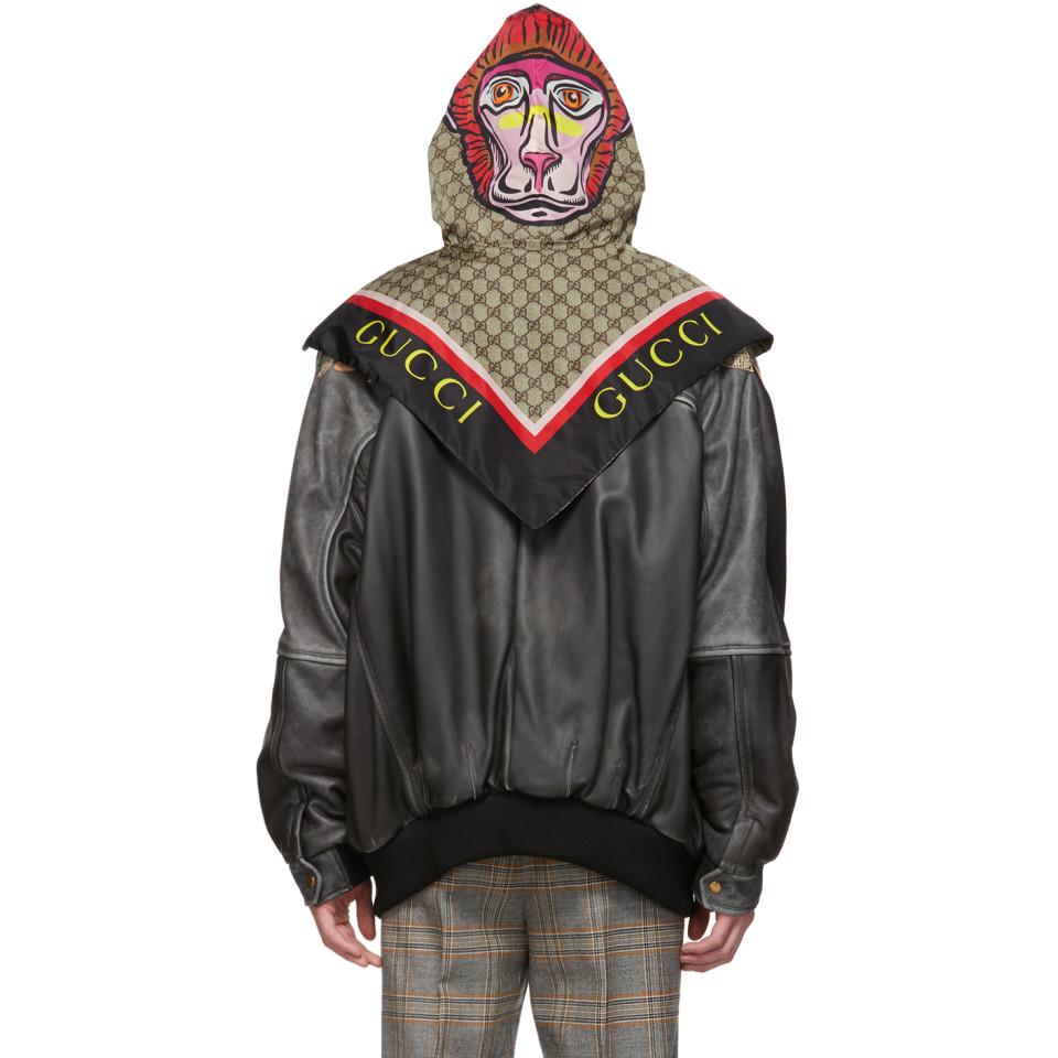 Gucci Black GG Monkey Hood for Men | Lyst