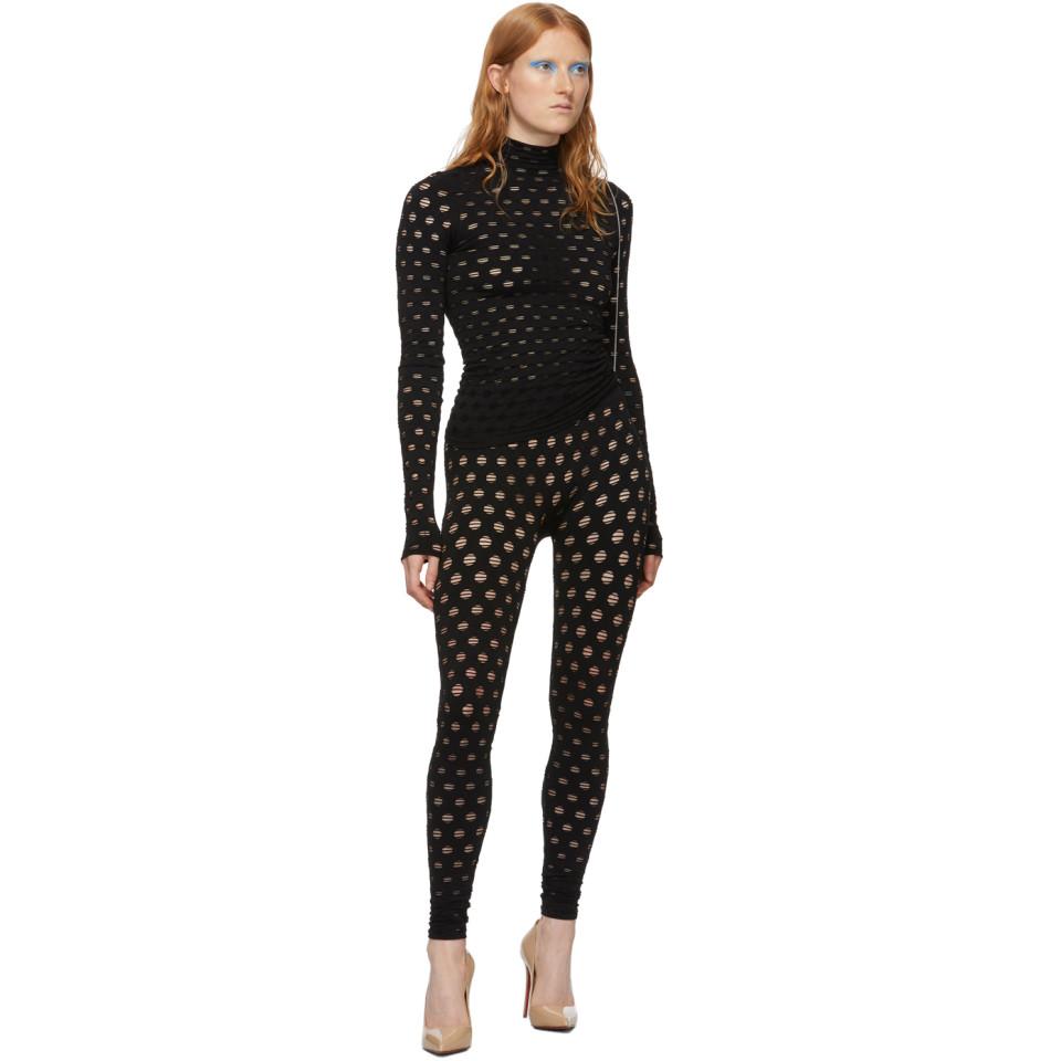 Maisie Wilen Black Perforated Leggings