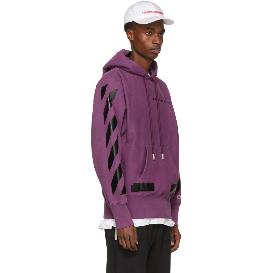 Off-White c/o Virgil Abloh Purple Champion Reverse Weave Edition Hoodie for  Men - Lyst