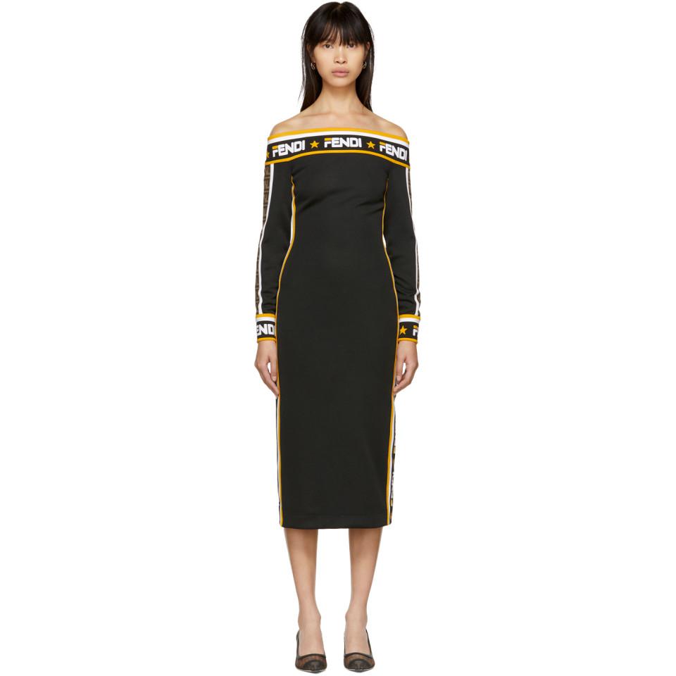 fendi black jersey dress