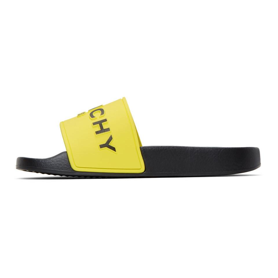 Givenchy Logo Slides in Yellow | Lyst UK