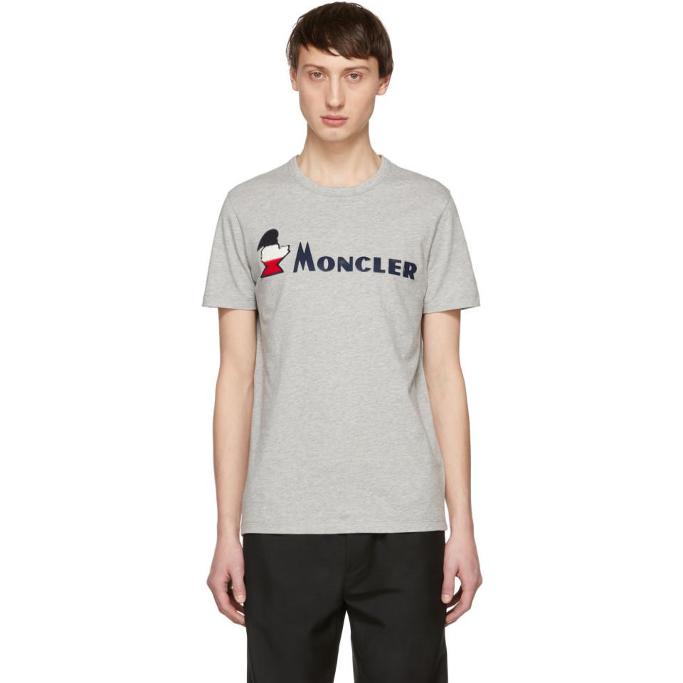 Moncler Cotton Grey Maglia Logo T-shirt in .Grey (Gray) for Men - Lyst