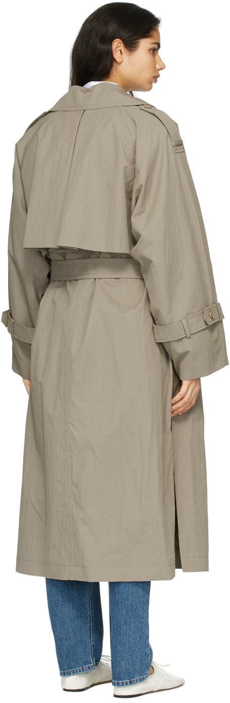 Totême Cotton Taupe Techno Trench Coat in Natural | Lyst Canada