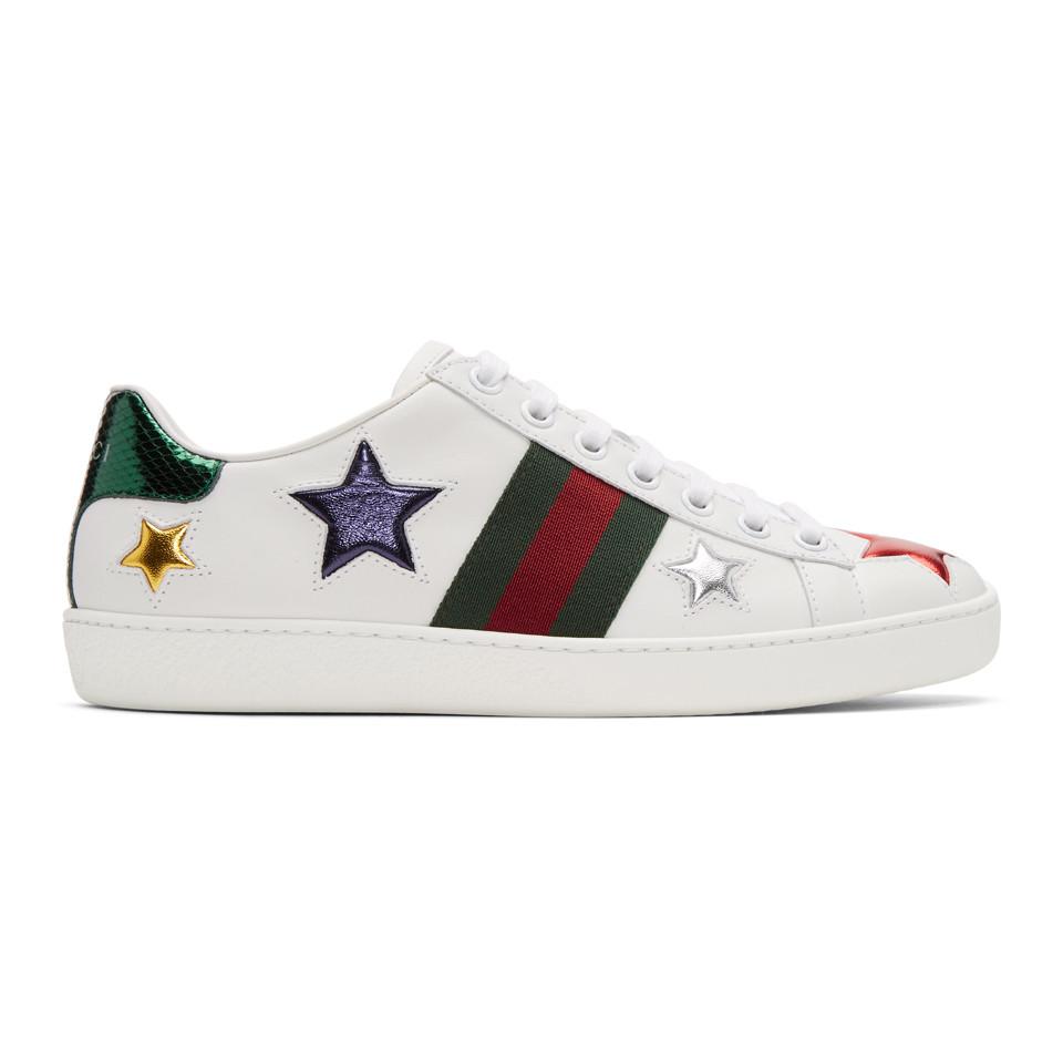 Gucci Leather White Stars Ace Sneakers - Lyst