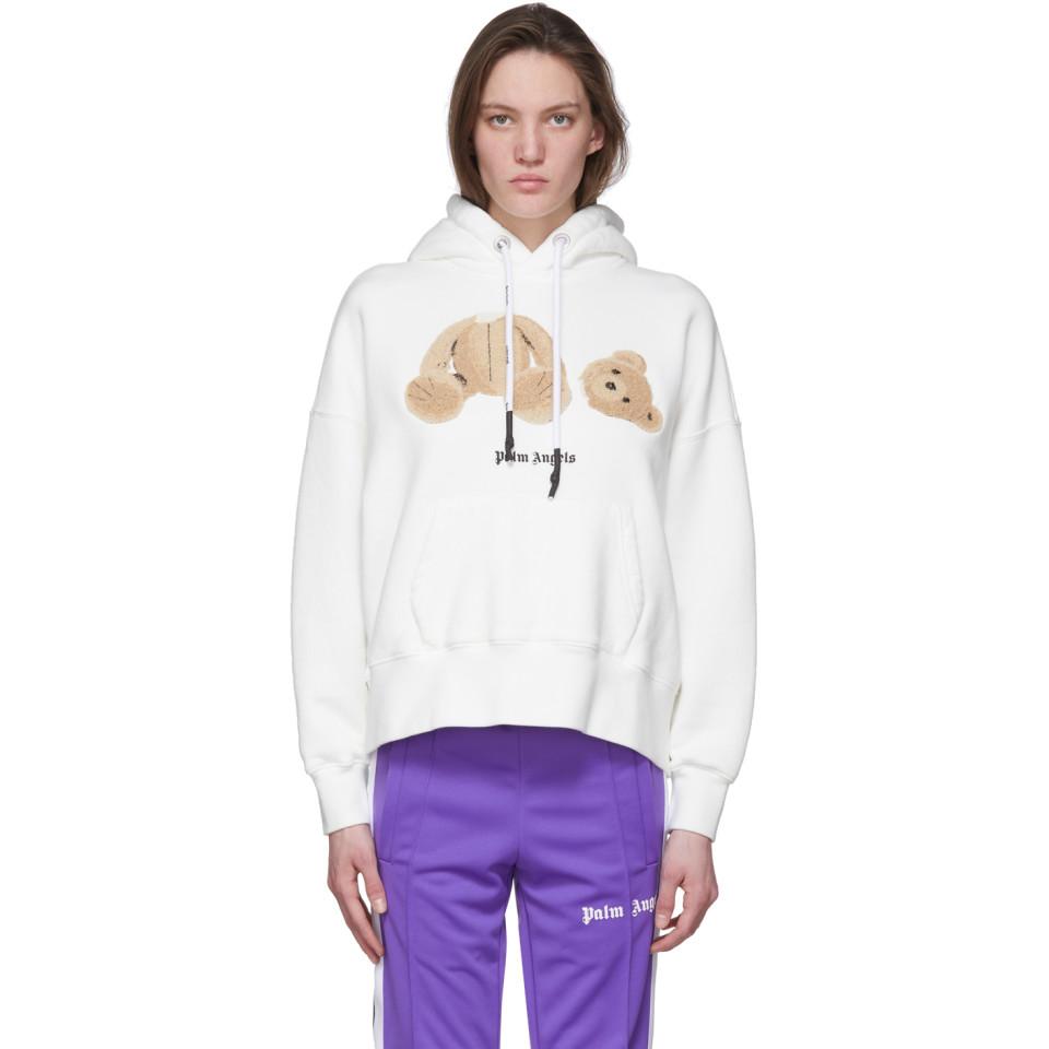 Palm angels bear hoodie white sale