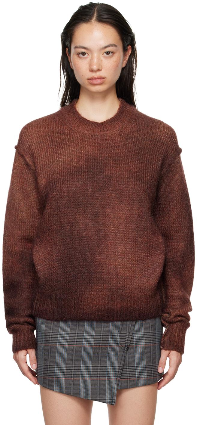 Acne Studios リブ編みニット タートルネックセーター Acne Studios ブラウン リブ編みセーター