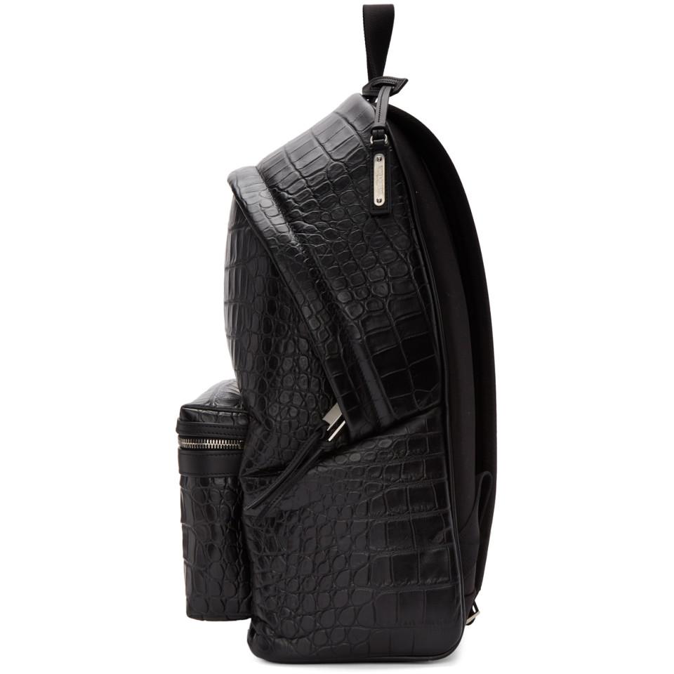 Saint Laurent Leather Black Croc City 
