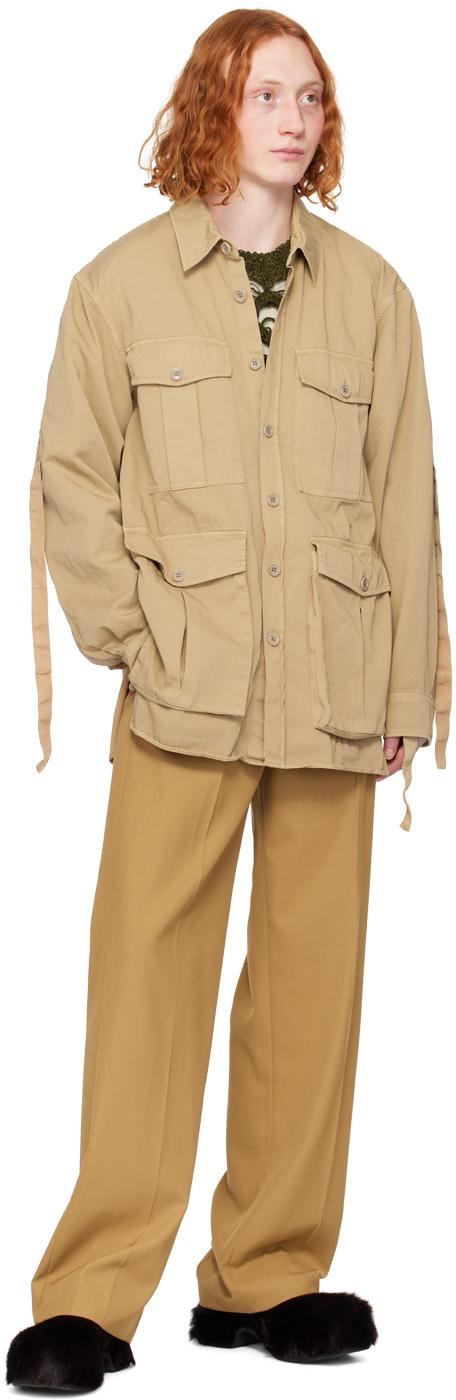 Dries Van Noten メンズ ナチュラル フラップポケット シャツ シャツ